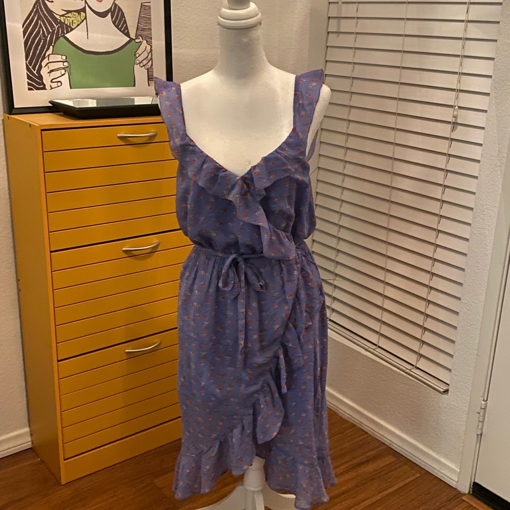 Joie Purple Ruffled Wrap Sundress